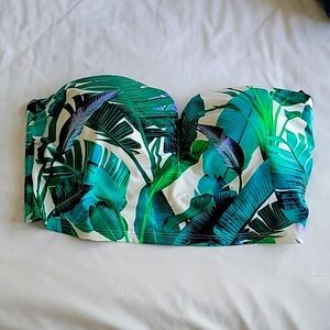 Tropical Print Swim Top (Crop)